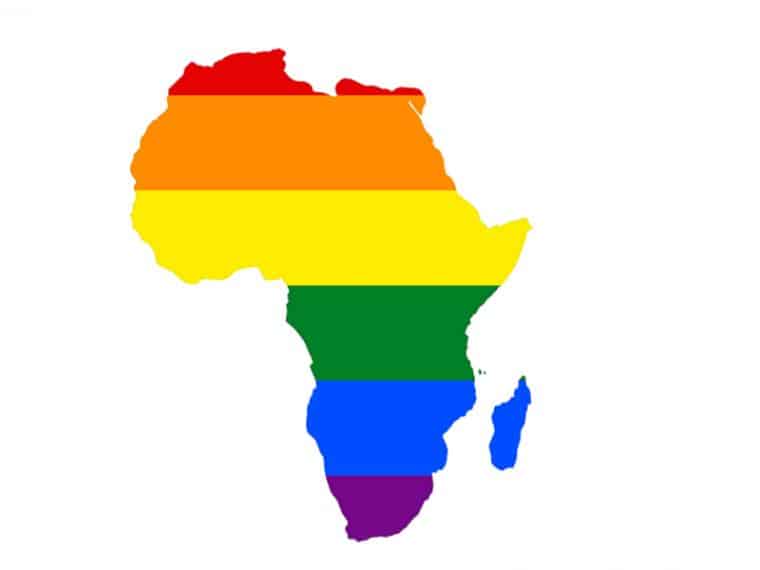 drapeau LGBT dans la carte d'Afrique